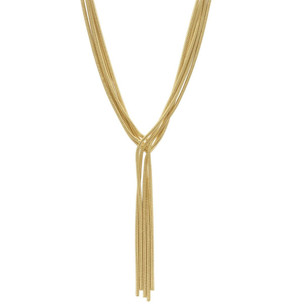 Multi Strand Textured Chain Necklace gold – ADORNIA