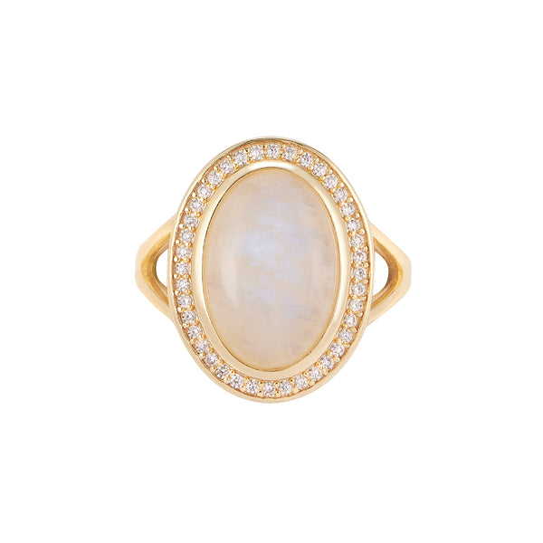 Multi stone dainty round Rainbow Moonstone & fashion gold ring, 14k gold vermeil ring, dainty rainbow moonstone ring, PRE ORDER ship end of Oct.