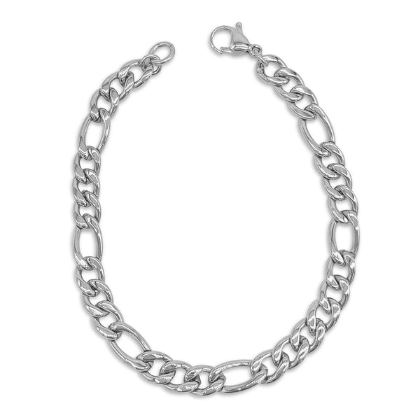 7mm Figaro Chain Bracelet 9