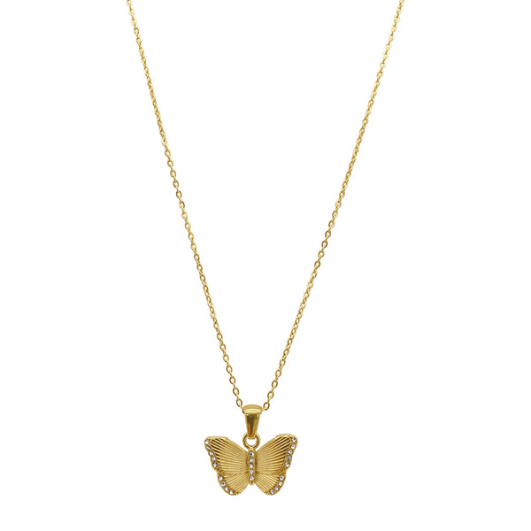 Butterfly Pendant Necklace gold – ADORNIA