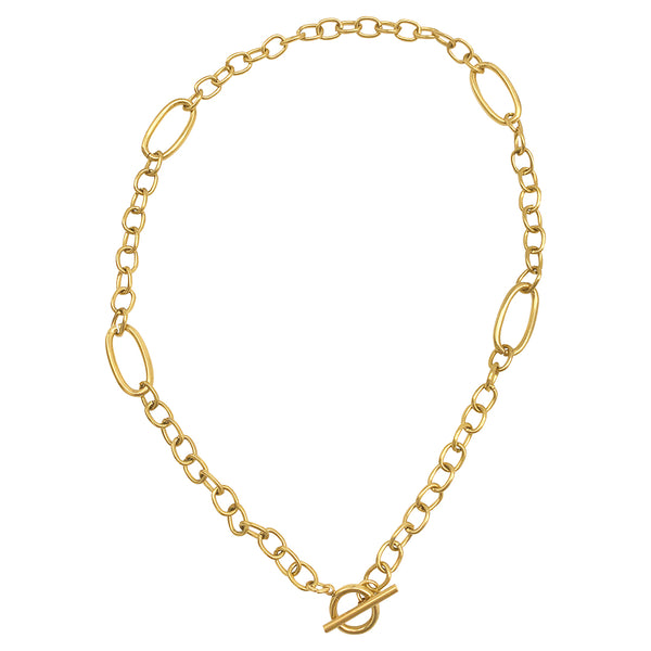 Lock Paper Clip Chain Toggle Necklace gold – ADORNIA