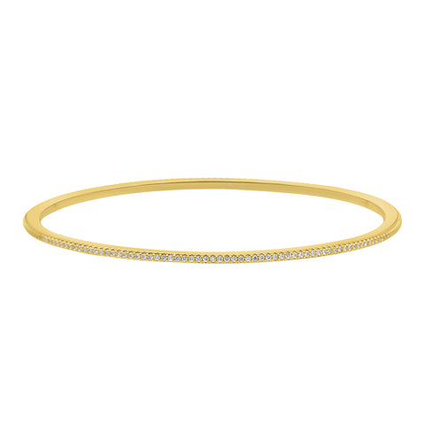 14k Gold Plated CZ Hearts Stacking Bangle Set