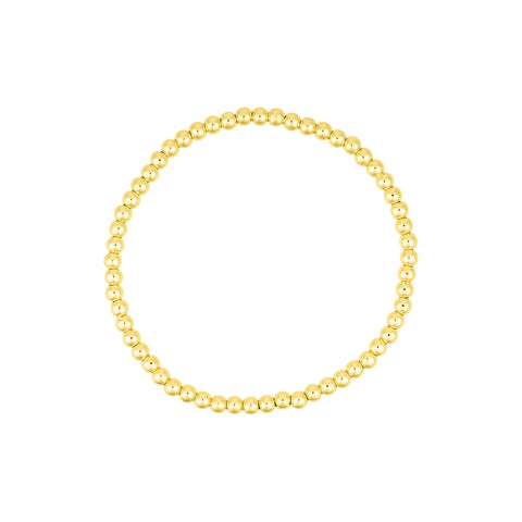 14k Gold Plated Stretch Ball Bracelet Set