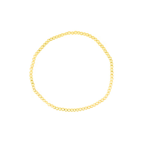 14k Gold Plated Stretch Ball Bracelet Set