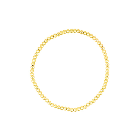 14k Gold Plated Stretch Ball Bracelet Set