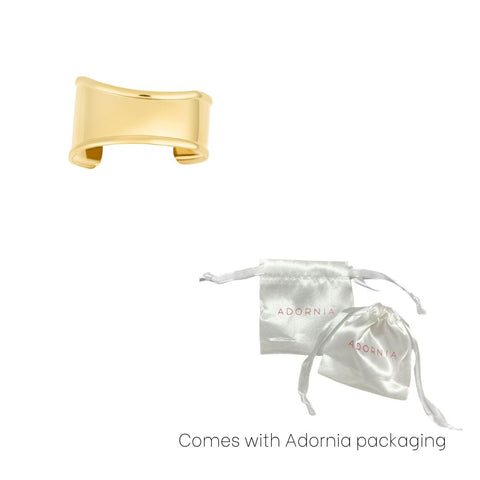 Tarnish Resistant 18k Gold Plated Tall Curve Cuff