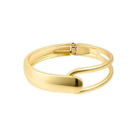 Gold Plated Overlapping Open Cuff