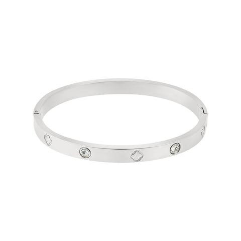 Tarnish Resistant CZ and Clover Bangle