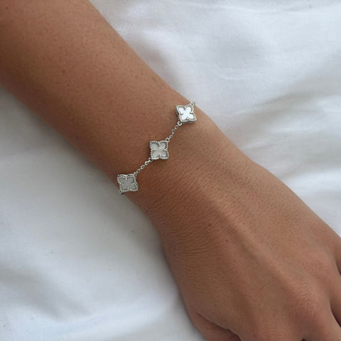 White Mother of Pearl Flower Bracelet