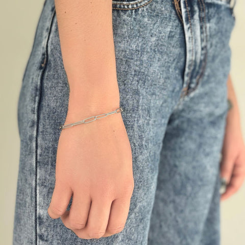 Tarnish Resistant Chunky Paper Clip Chain Bracelet