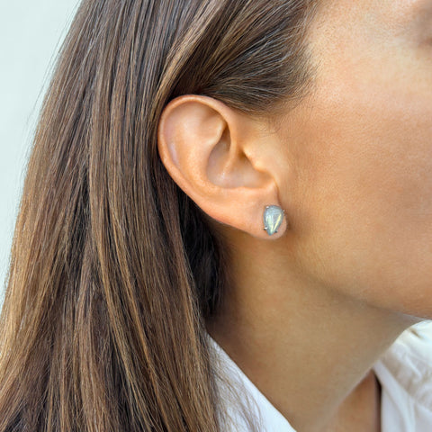 Labradorite Pear Cut Studs .925 sterling silver