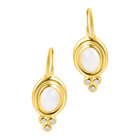 Moonstone Droplet Earrings 14k gold vermeil