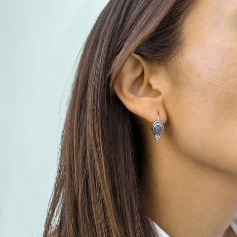 Labradorite Droplet Earrings .925 sterling silver