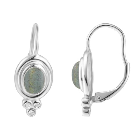 Labradorite Droplet Earrings .925 sterling silver