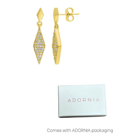 14k Gold Plated Diamond Drop Earrings