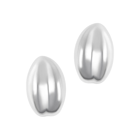 Silver Plated Puff Hoop Earrings