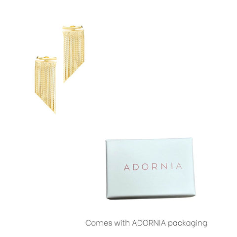 14k Gold Plated Fringe Jacket Earrings