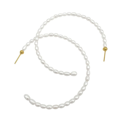 14k Gold Plated Seed Pearl Hoops