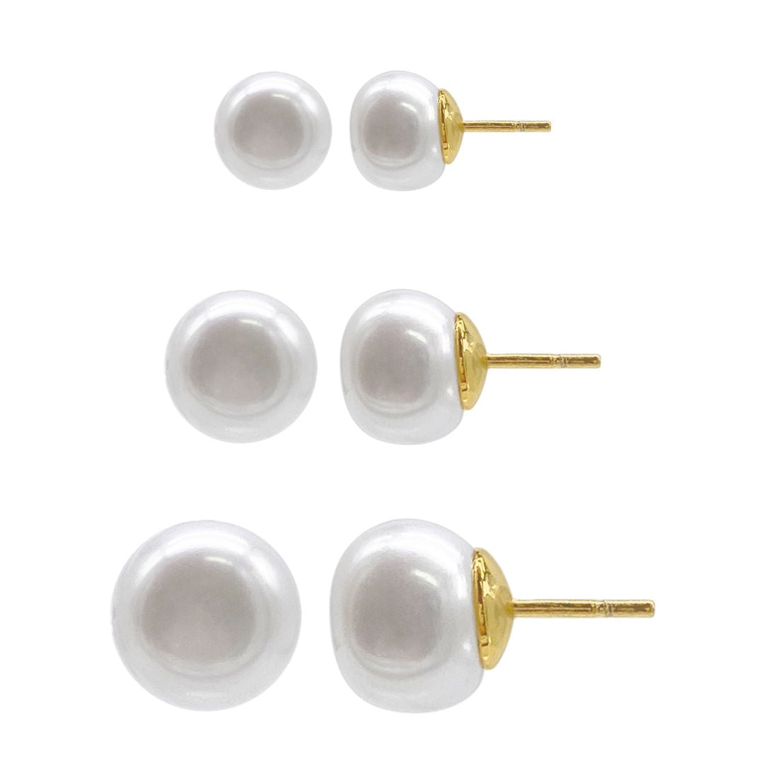 Athena - 14k Gold Pearl Studs - Freshwater Pearl Ear deals Studs- 14k Gold Studs - Solid Gold Earring Studs