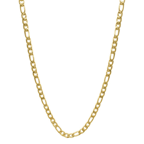 24" 6mm Figaro Chain silver gold