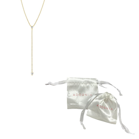 Water Resistant Crystal Y- Lariat Drop Tennis Chain Necklace