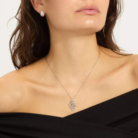 Adjustable CZ Concentric Diamond Necklace