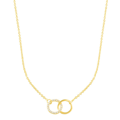 Adjustable Pave CZ Rings Necklace