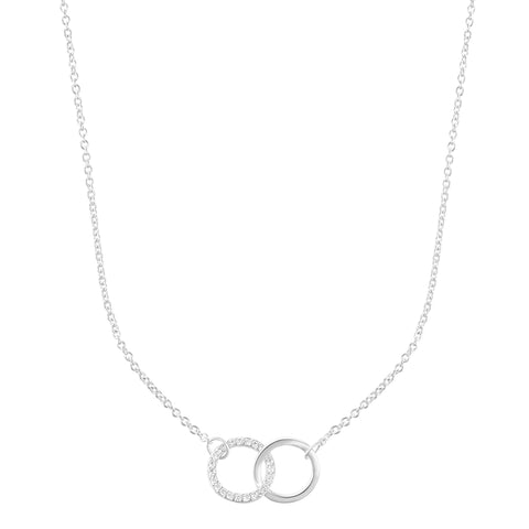 Adjustable Pave CZ Rings Necklace