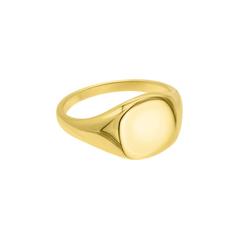 14k Gold Plated Square Face Signet Pinky Ring