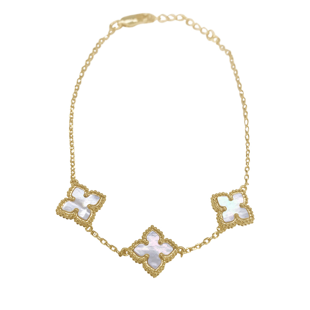Adornia Flower White Mother of Pearl Necklace gold – ADORNIA