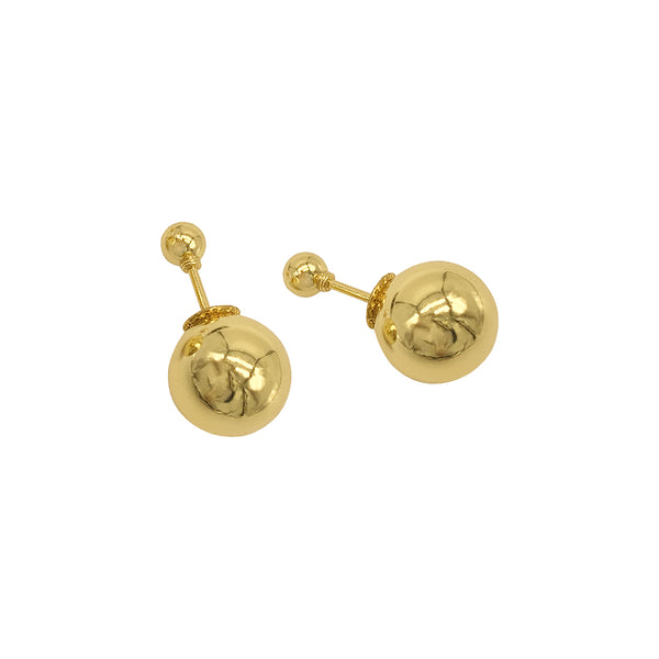 14k Gold Plated Double-sided Ball Earrings – ADORNIA