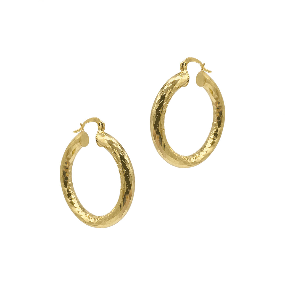 Thick Tube Hoop Earrings silver – ADORNIA