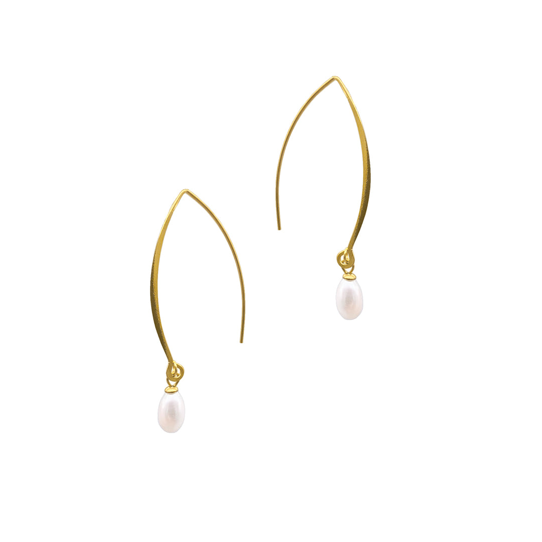 Adornia Pearl Huggie Drop Earrings gold – ADORNIA