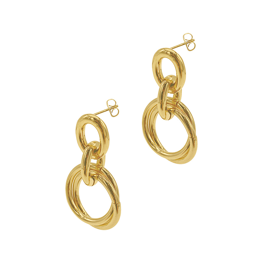  Initial Dangle Hoop Earrings for Women 14K Gold Plated