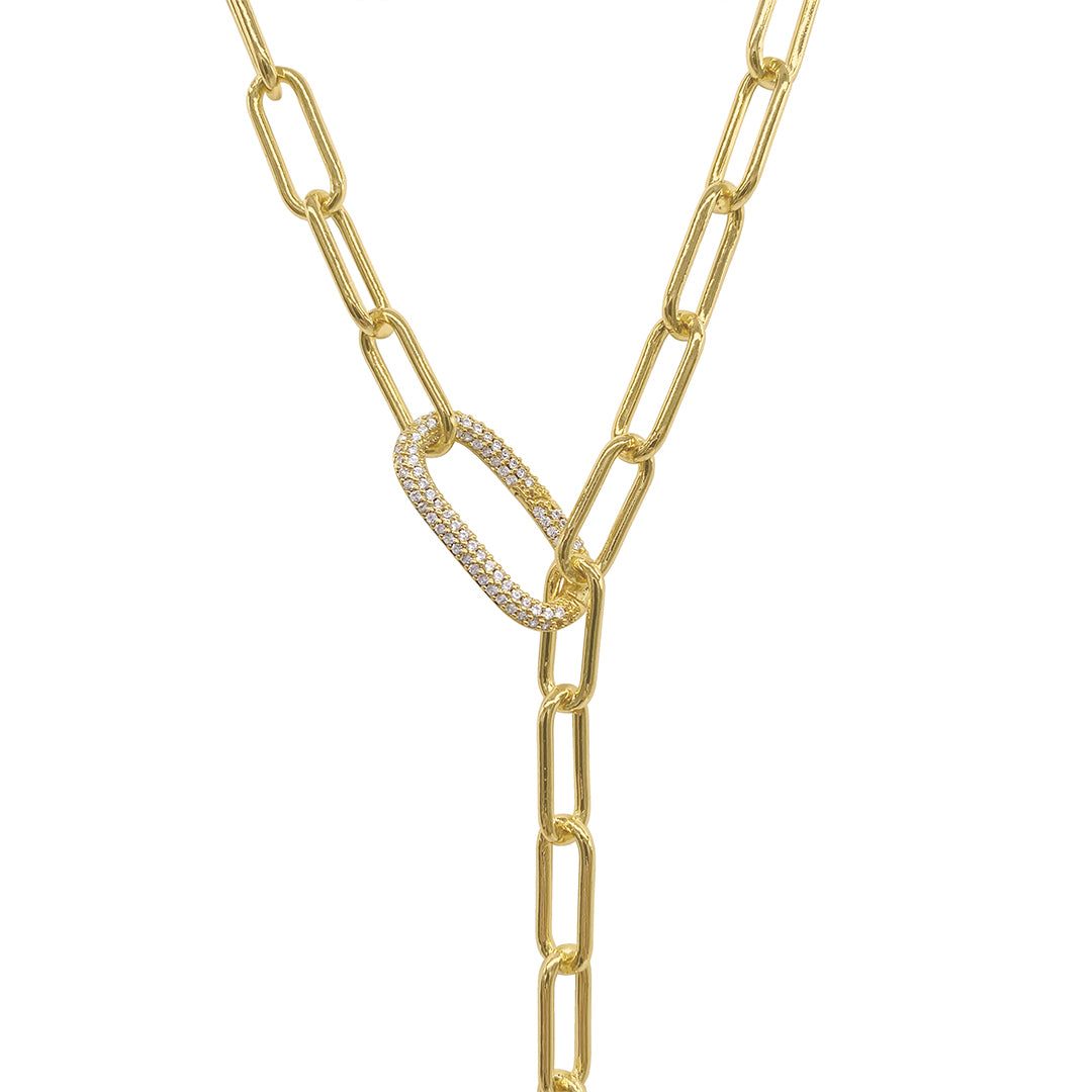 Gold Zipper Lariat Necklace – OMNIA