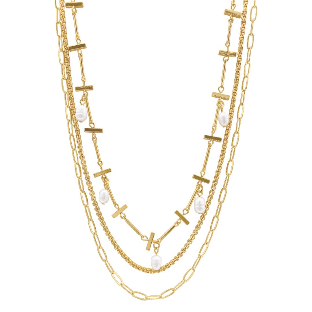 Pearl and Curb Chain Initial Necklace – The Sis Kiss
