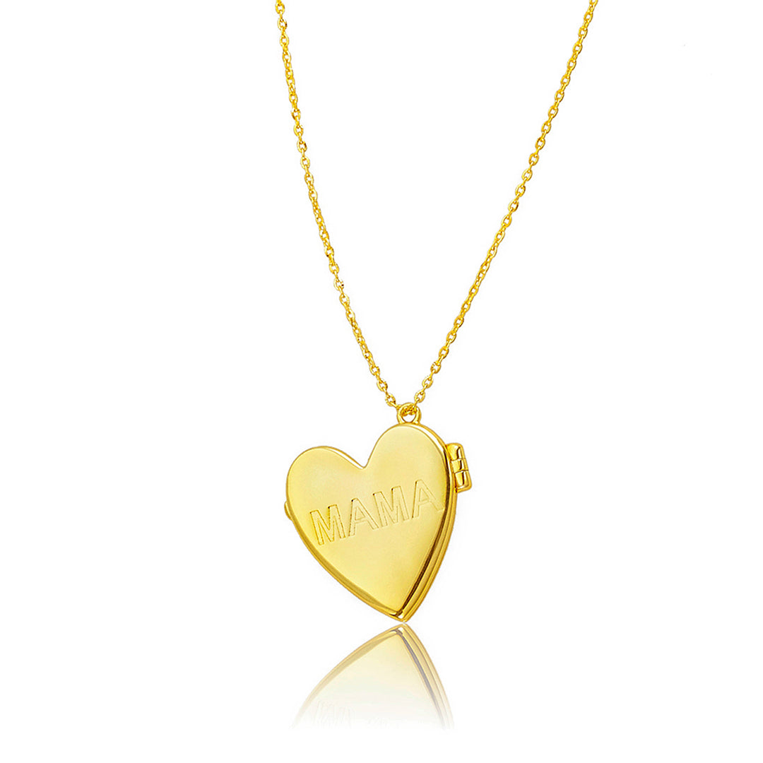 All the Love Heart Locket Necklace Engraved Heart Locket 