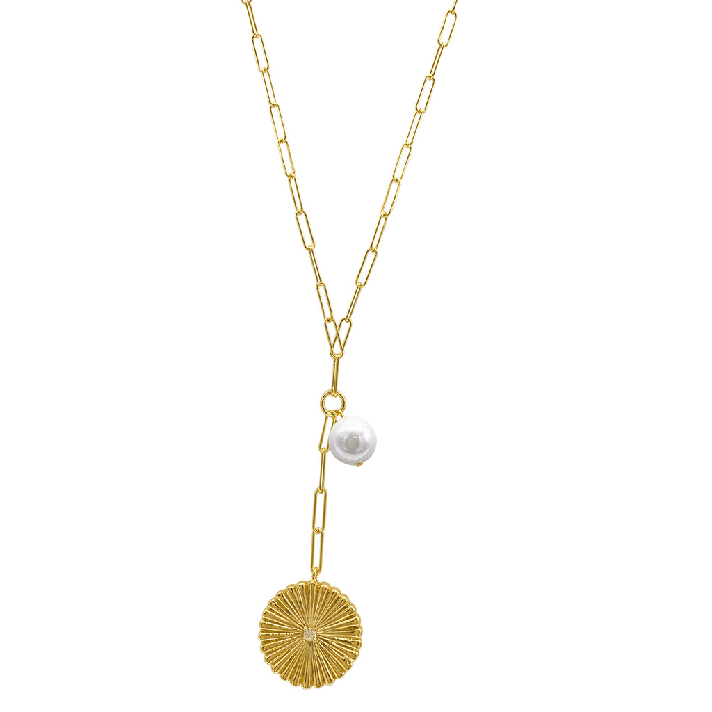 KARISA Thin gold chain necklace with pearls – Pure Greek Shop
