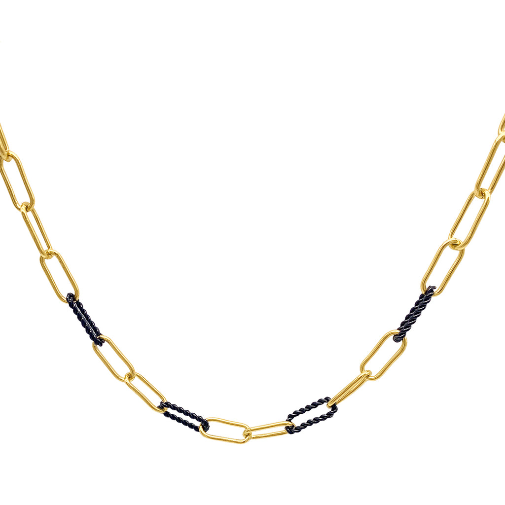 Mixed Paper Clip Chain Necklace silver gold – ADORNIA